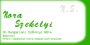 nora szekelyi business card